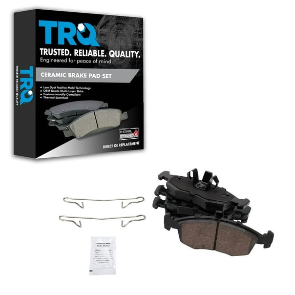 TRQ Front Ceramic Disc Brake Pad Set for 2013-2019 Fiat 500 Electric E E-Sport BFA19033