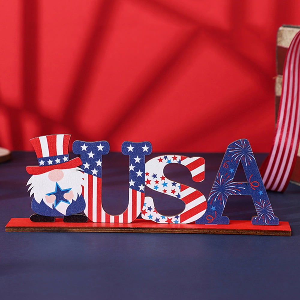 Wooden Patriotic Table Decoration, 4th of July Table Centerpiece ...