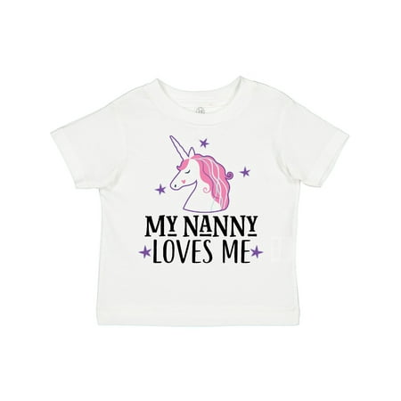 

Inktastic My Nanny Loves Me Unicorn Gift Toddler Toddler Girl T-Shirt