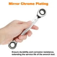 thumbnail image 6 of Uxcell Double Box End Ratcheting Wrench 17mm-19mm CR-V Steel Metric 12 Point Ratchet Wrench Mirror Chrome Plating Box End Spanner Tool, 6 of 7