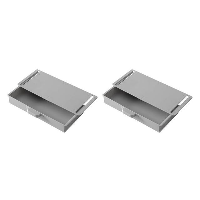 Injueey Sticky Desk Drawer Case Pencil Stationery Storage for Cabinet Finishing Box Gris 2piezas