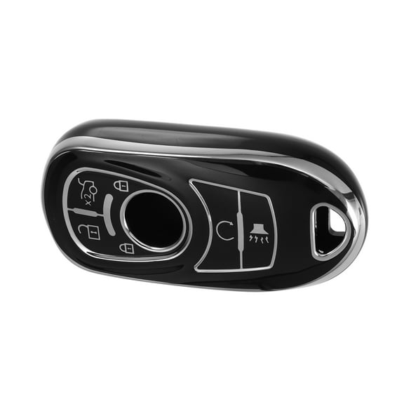 Unique Bargains 1PC Key Fob Cover for Buick Encore 6 Buttons TPU Black Remote Keyless Smart Key Fob Case Protection Shell