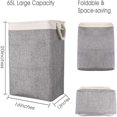 thumbnail image 2 of Upgrade Cestos para la Ropa Grandes 65L, Cesto para la Ropa Plegable con Asas, Cesto para la Ropa Adecuado para Dormitorios Cuarto de Lavado, Baño, Beige+Gris kaili Sencillez, 2 of 5