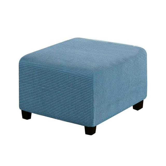 relayinert Stretch Ottoman Cover High Elastic Skin Friendly And Breathable Easy To Install Fine Workmanship dusty blue S