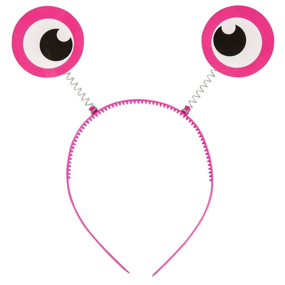 Fun Express 5" Bright Pink Snail Eyes Head Boppers Plastic Headbands - 6 Pieces