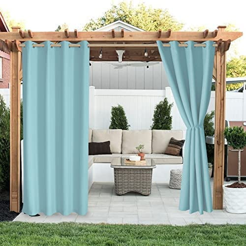 カーテン Hyg ZXNYH Linen Look Indoor/Outdoor Curtains, 105 x 95 Inch, Cream