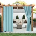 thumbnail image 1 of ZXNYH Linen Look Indoor/Outdoor Curtains, 105 x 95 Inch, Cream, Set of 2 Panels – Waterproof, Privacy, Sun Blocking Textured Grommet Curtains for Patio, Pergola, Porch, Deck, Lanai, and Cabana, 1 of 7