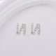 thumbnail image 1 of Pendientes de plata de ley s925 con forma de mini diamantes y 26 letras en inglés, con circonitas y diamantes, estilo coreano, para mujer, 1 of 6