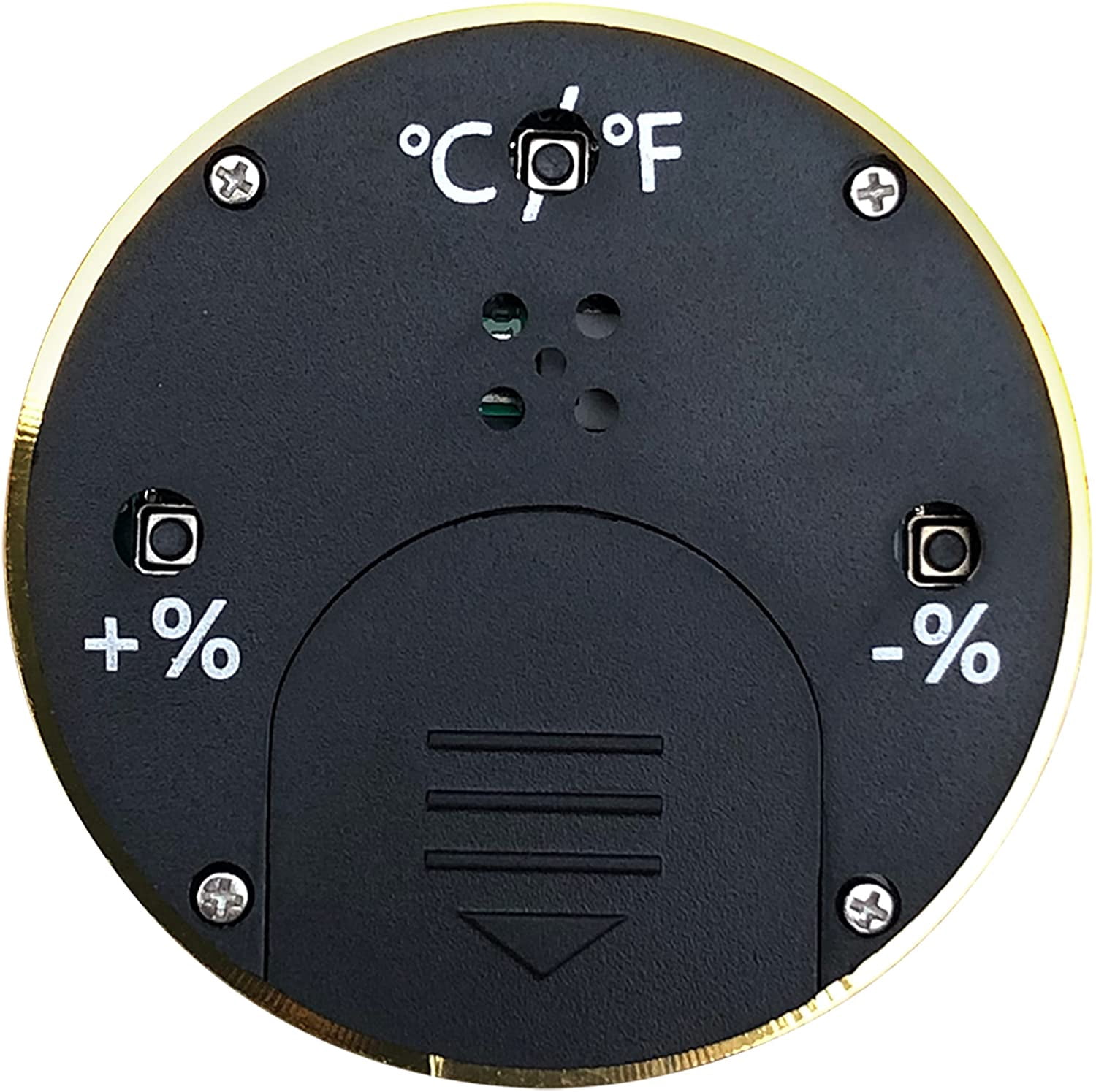 Prestige Import Group Round 2" Digital Hygrometer Thermometer for Cigar Humidors - Gold - 2 Pieces