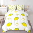 thumbnail image 1 of Erosebridal Lemon Fruit Bedding Sets Queen Size, Yellow Comforter Sets with Sheets, Cartoon Bow Decor, Reversible 7 Pieces, 1 of 5