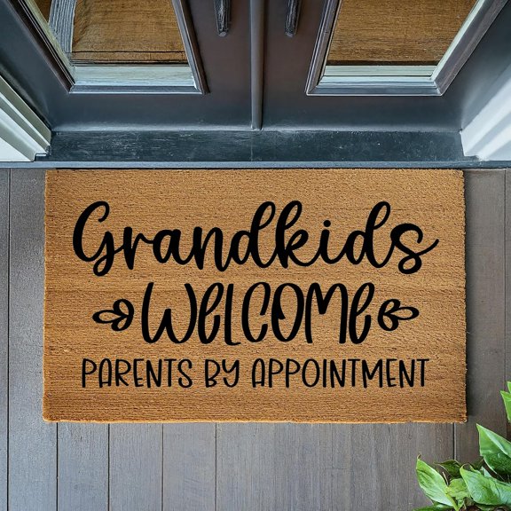 Grandkids Welcome Parents by Appointment Mats for Front Door Entry Front Porch Doormat Non-Slip Carpet Rugs Floor Mat Decorative for Home Bathroom Kitchen Indoor 20x32 Inch