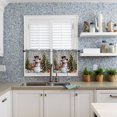 thumbnail image 6 of Grey Christmas Kitchen Curtains and Valances Set, Xmas Snowman Tree Elk Snowflake Rod Pocket Window Valance 18 Inch Window Curtain Panels for Living Room Bedroom Laundry, 27.5x36in, 3 Pieces, 6 of 7