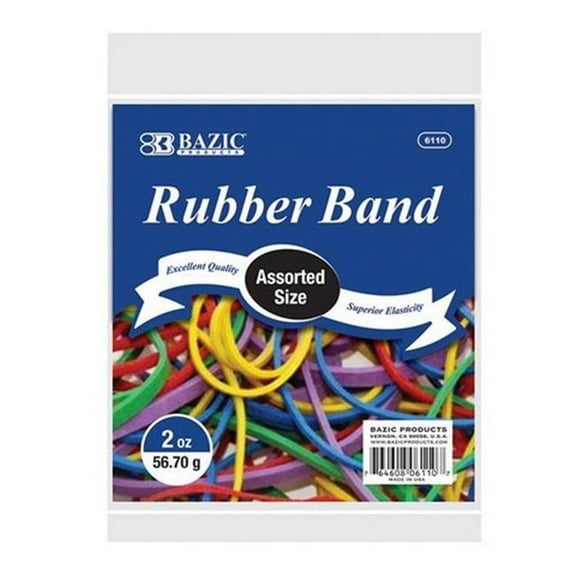 Bazic   2 Oz./ 56.70 g Assorted Sizes and Colors Rubber Bands  Case of 36