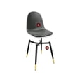 thumbnail image 2 of Juego de sillas de cocina modernas de mediados de siglo de 4 piezas, cómodas sillas de comedor tapizadas de piel sintética, asiento tapizado con patas de metal negro y dorado, gris,Gris, 2 of 2
