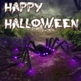 thumbnail image 3 of 2.5Ft Halloween Giant Spider, Light up Spider, Purple LED Light Halloween Decorations Outside for Yard Haunted House Window Party Porch Indoor Outside Decor, 3 of 5