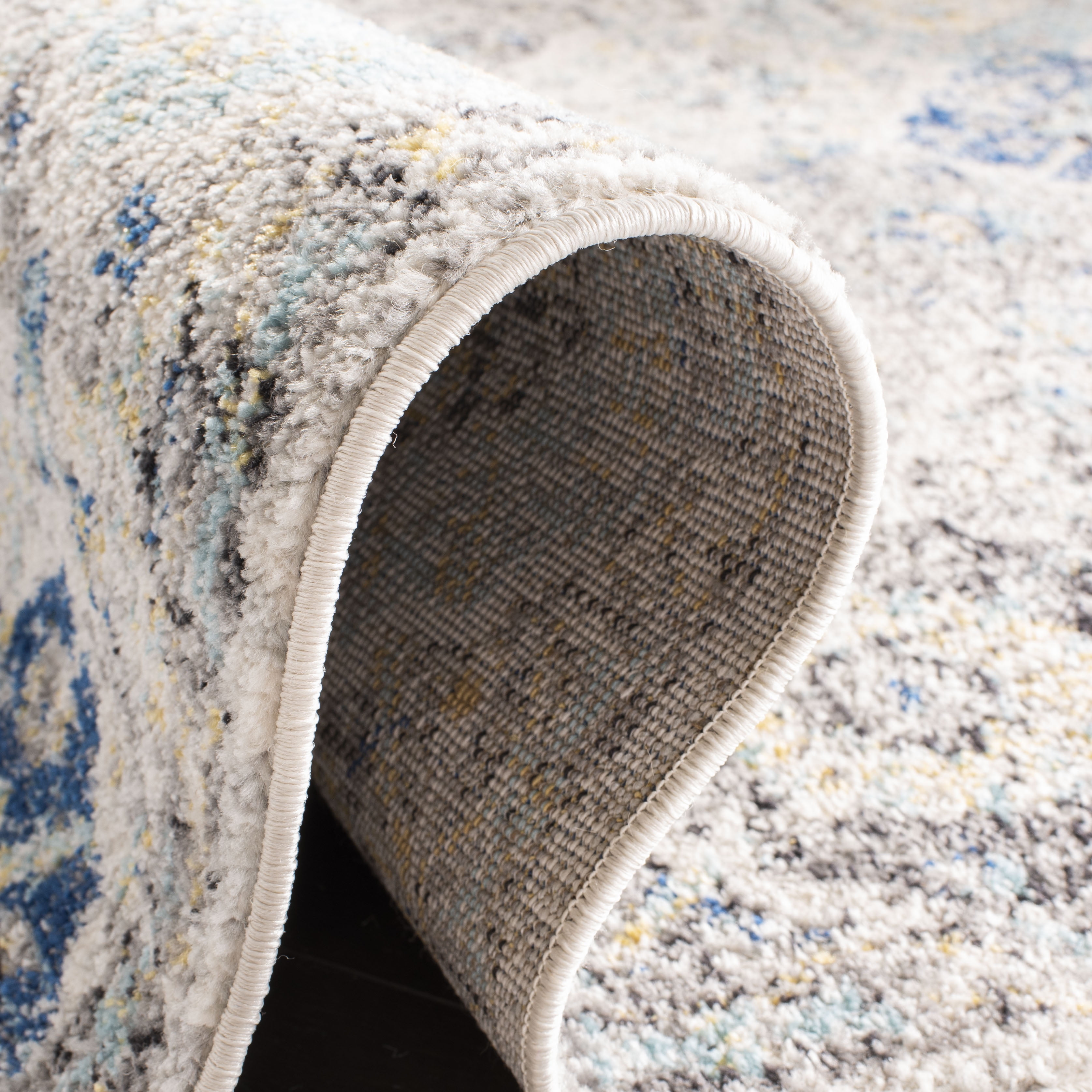 SAFAVIEH Square Rug 12' - Madison Collection - X-Large - Transitional Modern Design, Ivory & Aqua, Non-Shedding & Easy Cleaning, Ideal for Living Room, Bedroom, Dining Space (MAD611A)