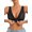 Black, variant on Womens Unlined Bralette Striped Front Closure Sheer Mesh Wireless Bra