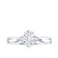 thumbnail image 4 of Rosec Jewels Certified Lab Diamond Oval Engagement Ring 1 Carat - 6x8 mm - EF-VS Quality, 14K White Gold, US 5.00, 4 of 8