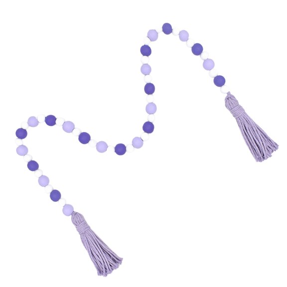 Colorful Beads String Ornament Creative Wood Beads String Pendant with Tassel