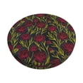 thumbnail image 2 of Round Bar Stool Seat Covers, Burgundy Peony Flowers Elastic Round Chair Cover Stool Seat Slipcover Bar Stool Cushions Round Pad for 12-14 inch, 2 of 7