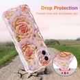 thumbnail image 3 of Case for iPhone 11, Colorful Retro Oil Painting Peony Flower Laser Glossy Pattern Cute Curly Waves Edge Exquisite Phone Cover Stylish Durable TPU Protective Case for Girls Women - Pink#4, 3 of 12