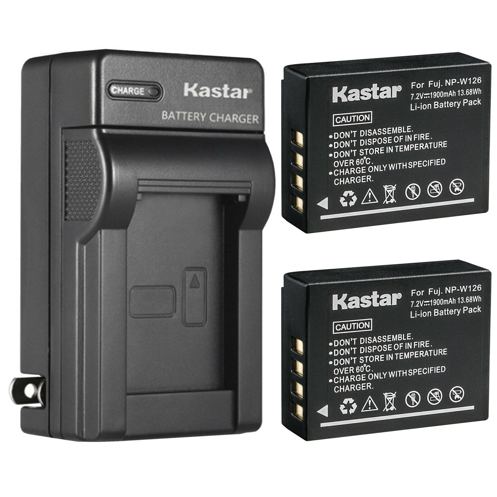 Kastar 2Pack Battery and AC Wall Charger Replacement for Fujifilm NP