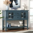 thumbnail image 2 of Sofa Table Buffet Table Console Tables with Two Storage Drawers Two Cabinets and Bottom Shelf Storage Buffet Sideboard Cabinet for Kitchen Entryway-Blue, 2 of 7