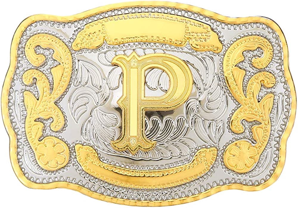 Western Belt Buckle Initial Letters ABCDJST to Z Cowboy Rodeo Large
