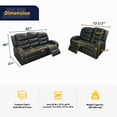 thumbnail image 2 of Ainehome3 Pieces Faux Leather Reclining Configurable Living Room Set, 2 of 5