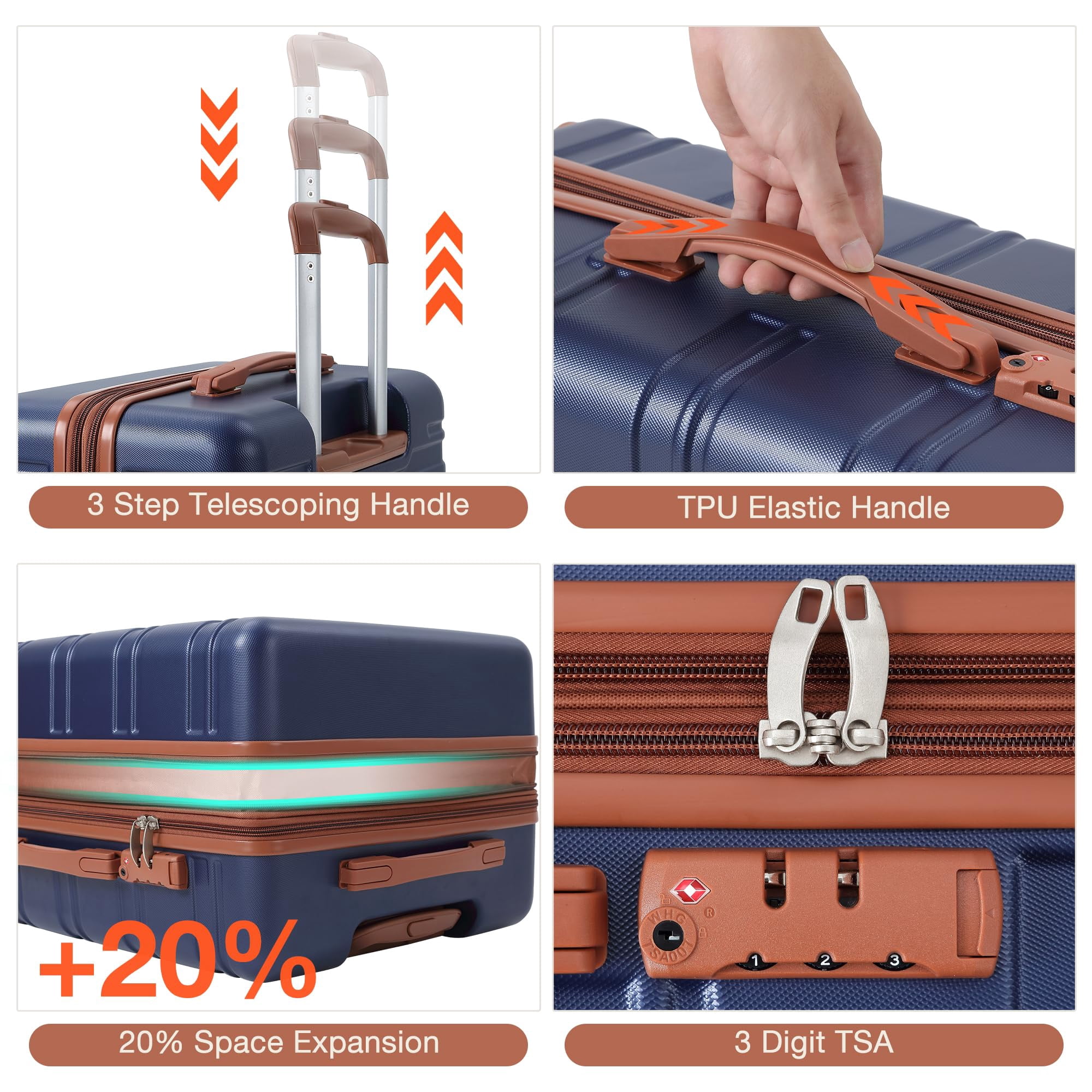 Danolapsi Hardside Expandable Carry On Luggage with Spinner Wheels,Hard Shell Carry On Suitcase with Tsa Lock,Lightweight Hardshell Suitcase,Rolling Luggage,24-Inch