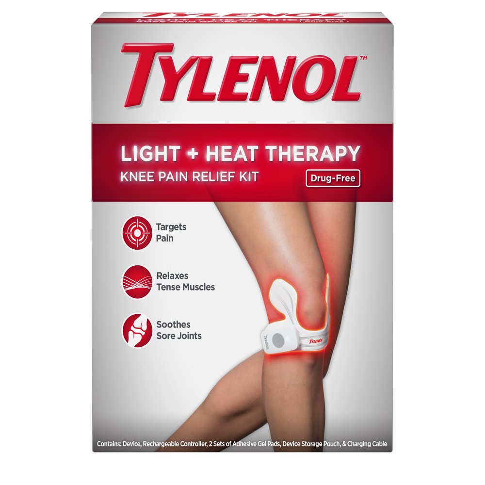 Tylenol Light + Heat Therapy DrugFree Knee Pain Relief Kit, 6 Items