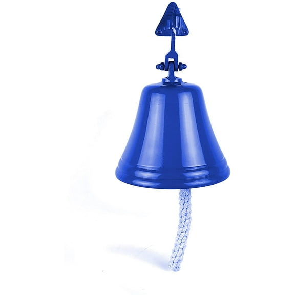 Navy's Nautical Ship's Aluminum Cast Premium Bell | Nursery Decor Gifts | Nagina International … (6 Inches, Blue)