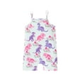 thumbnail image 1 of GXFC Little Girls Jumpsuits Kids Girls Sleeveless Spaghetti Straps Graphic Print One Piece Romper Shorts Children Girls Cute Bodysuit Clothes 2-7T, 1 of 8