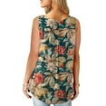 thumbnail image 7 of Summer Saving Usmisi Tank Tops Floral Round Neck Sleeveless T Shirts for Women Button Down Loose Flowy Pleated Swing Vest Tunic Multicolor M Up to 65% off, 7 of 7