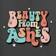 thumbnail image 6 of Wild Bobby Beauty From Ashes Groovy Font With Stars Vintage Women Graphic Tee, Charcoal, Small, 6 of 6