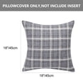 thumbnail image 4 of PiccoCasa Cotton Linen Throw Pillowcase 18"x18" Plaid Sofa Cushion Cover, Grey , Yellow, 4 of 6
