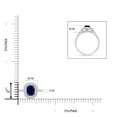 thumbnail image 5 of Angara Natural 1 Ct. Blue Sapphire with Diamond Halo Ring in 14K White Gold for Women (Ring Size: 3), 5 of 10