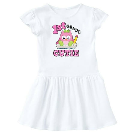 

Inktastic 1st Grade Cutie with Owl Gift Toddler Girl Dress