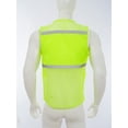 thumbnail image 3 of TiaoBug Men Women High Visibility Reflective Safety Vest Breathable Mesh Zipper Vest Work Outdoor Activities Fluorescent Yellow 170-L, 3 of 7