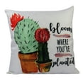 thumbnail image 1 of Bloom Where You're Planted | Pillow Cover | Good Vibes Only | Cactus Pillow | Famous Quotes | Motivational Quotes | Bedroom Decor, 1 of 3