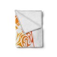 thumbnail image 2 of Astrology Soft Flannel Fleece Throw Blanket, Leo Zodiac Sign on Plain Background Sun Mystic Lion King Self Power Universe Theme, Cozy Plush for Indoor and Outdoor Use, 60" x 80", Orange, by Ambesonne, 2 of 5