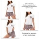 thumbnail image 5 of Conjunto de pijamas, pijamas suaves, cómodos, sueltos y transpirables, Top de manga corta, pantalones cortos, conjunto de ropa de dormir para mujer, estampado de leopardo blanco L, 5 of 6