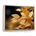 thumbnail image 2 of Designart "Leaves Gilded In Golden Hues" Leaves Floater Framed Canvas Art Print, 2 of 5