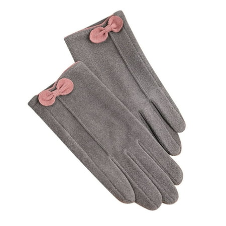 

Uorcsa Thermal Women S Winter Premium Wind Resistant Gloves Fleece Non-Slip Running with Touchscreen Cold Weather Bowknot Style