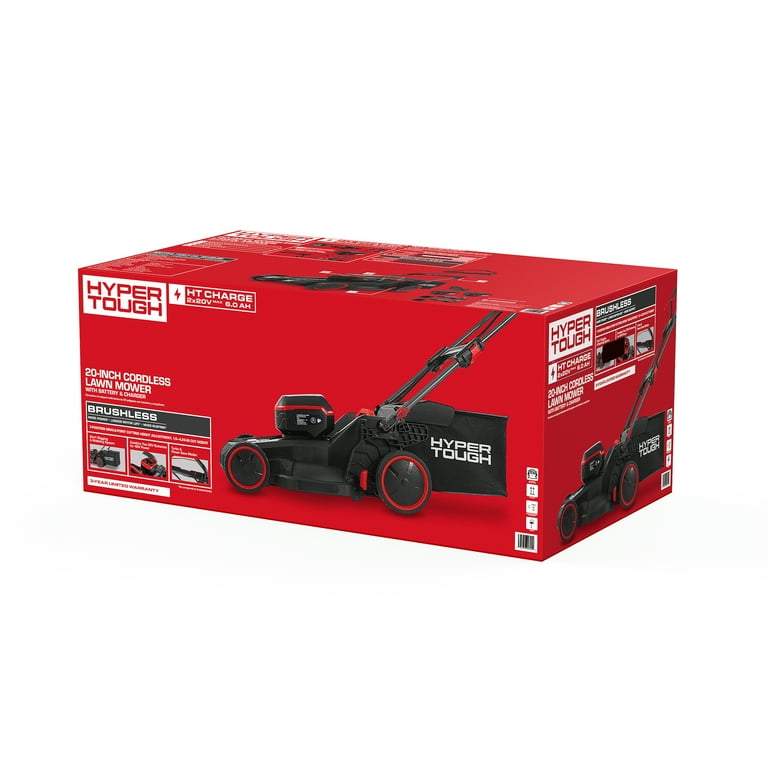 Hyper Tough 20V 20-inch Cordless Push Lawn Mower, HY5601050516020