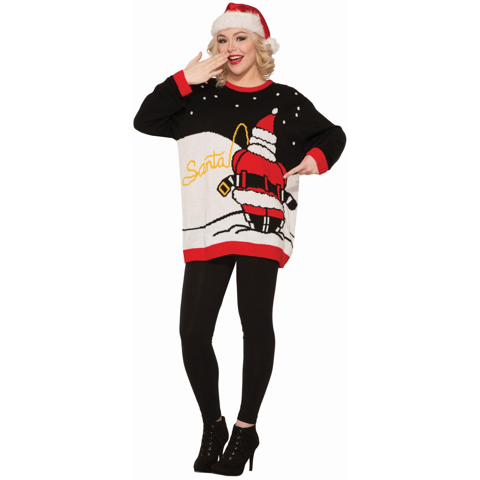 santa peeing christmas sweater