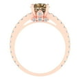 thumbnail image 4 of Clara Pucci 14K Rose Gold 1.47ct Champagne Solitaire with Accents Ring, 4 of 8