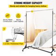 thumbnail image 3 of VEVOR Z Rack, Industrial Grade Z Base Garment Rack, Height Adjustable Rolling Z Garment Rack, Sturdy Steel Z Base Clothing Rack w/Lockable Casters for Home Clothing Store Display Commercial Use Black, 3 of 9