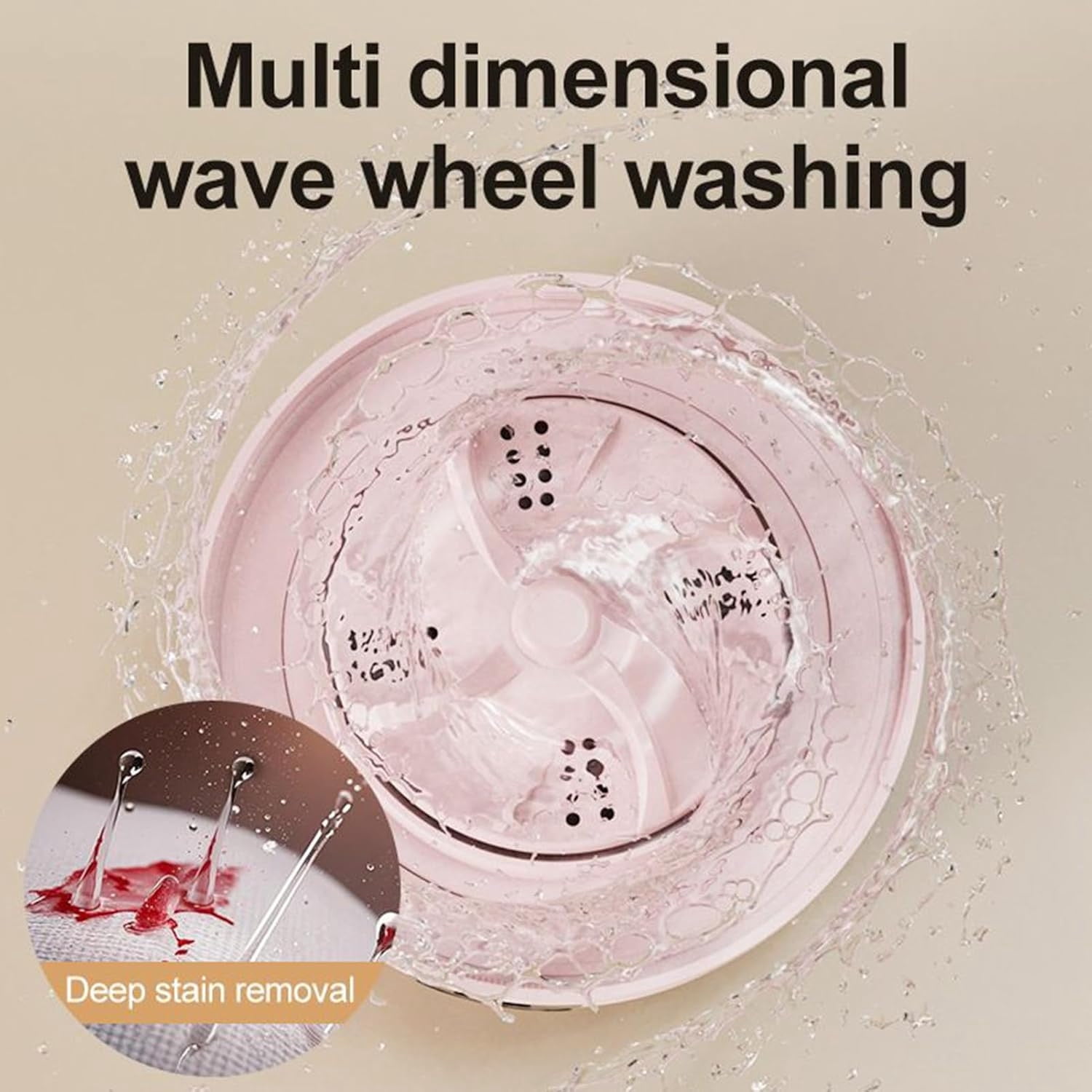 COM1950s Portable Mini Washing Machine for Travel, Small Compact Washer for Apartments & Dorms, Ideal for Delicates, Socks, and Underwear