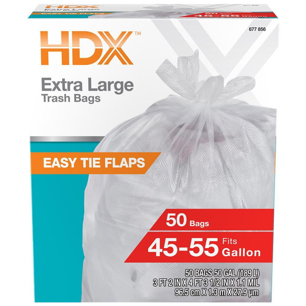 50 Gallon Clear Extra Large Trash Bags (50-Count) (D)